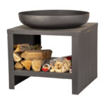 Esschert Design Braséro avec range bois 60 cm noir (FF526 8714982215957) - 03