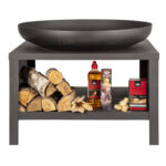 Esschert Design Braséro avec range bois 80 cm noir (FF528 8714982215971) - 04