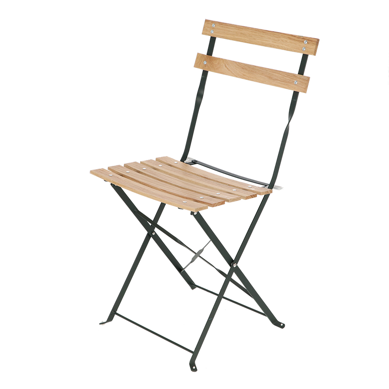 Esschert Design Chaise bistrot métal et bois vert (MF043 8714982238789) - 01