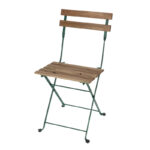 Esschert Design Chaise bistrot métal et bois vert (MF043 8714982238789) - 02