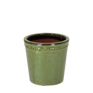 Esschert Design Pot de fleur verni vert 15cm (PP021) - 01