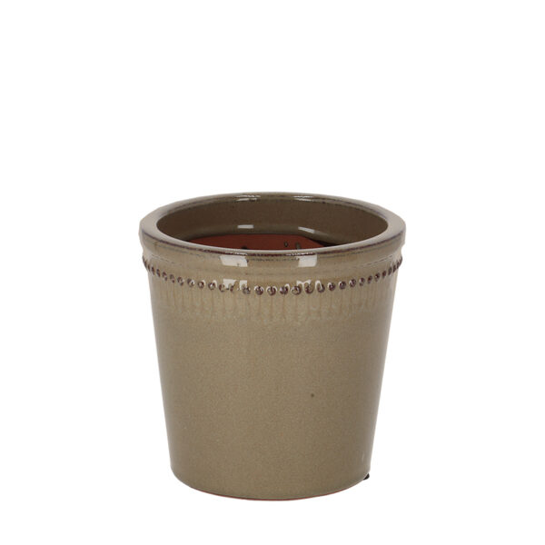 Esschert Design Pot de fleur verni gris 15cm (PP029) - 01