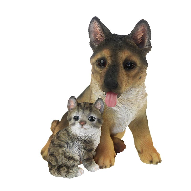 Esschert Design Herder pup met kitten zittend (37000477 8713968376026)