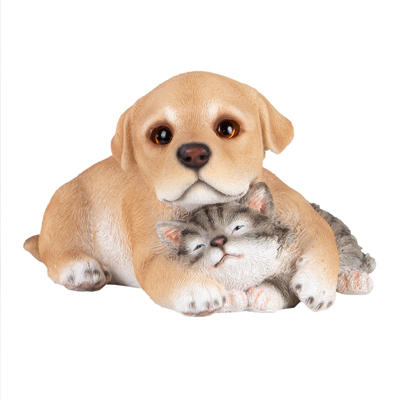 Esschert Design Pup met kitten (37000570 8713968377214)