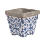 Esschert Design Keramiek bloempot set van 3 blauw (AC01