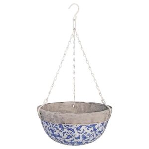 Esschert Design Keramiek hanging basket blauw (AC03