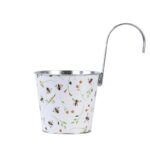 Bijenprint bloempot met haak (BEE037