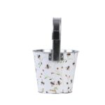 Bijenprint bloempot met haak (BEE037