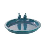 Esschert Design Vogelbad keramiek rond petrol L (FB544 8714982190759)