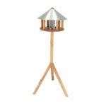 Esschert Design Voedertafel eiken zinken dak +silo (FB565 8714982207723)