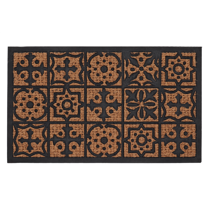 Esschert Design Deurmat rubber/kokos mozaiek L (RB293 8714982248924) - 01