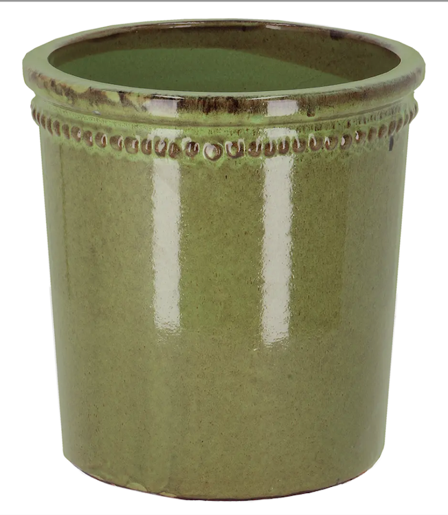 Esschert Design Bloempot geglazuurd groen 25cm-PP022