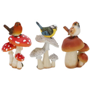 Esschert Design Paddenstoel met vogel S keuze (37000655 8713968379485) - 01