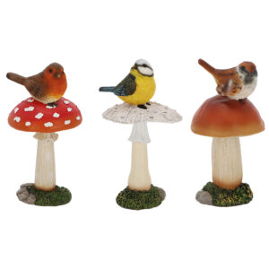 Esschert Design Paddenstoel met vogel L keuze (37000656 8713968379492) - 01