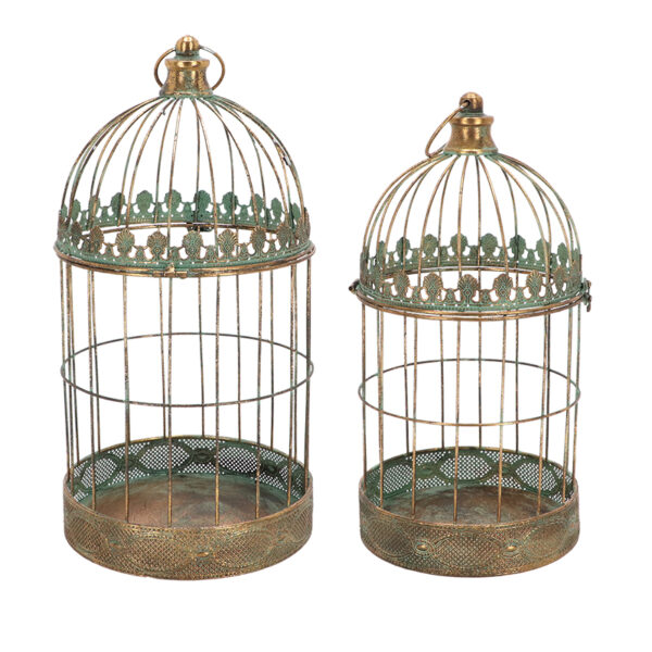 Esschert Design Aged metal vogelkooi set van 2 (AM133 8714982285899) - 01