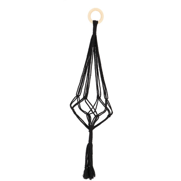 Esschert Design MacramÃ© plantenhangerÂ  zwart M (JP023 8714982289354) - 01