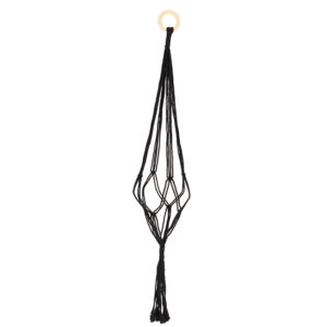 Esschert Design MacramÃ© plantenhangerÂ  zwart L (JP024 8714982289361) - 01