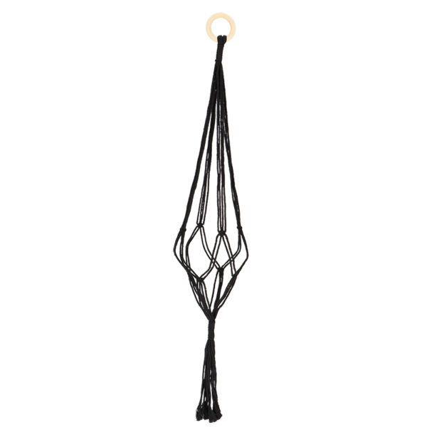 Esschert Design MacramÃ© plantenhangerÂ  zwart L (JP024 8714982289361) - 01