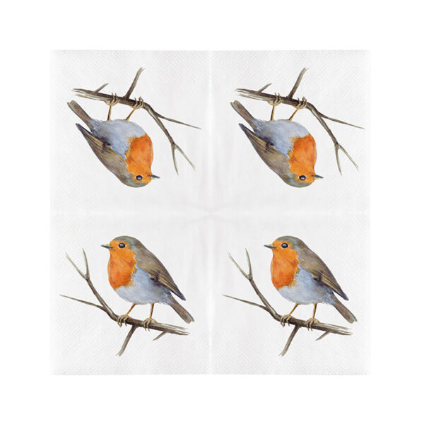 Esschert Design Papieren servet. roodborst 33 x 33 cm (TP423 8714982286469) - 01