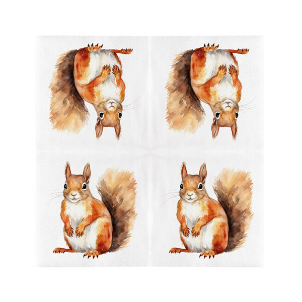 Esschert Design Papieren servetten eekhoorn 33 x 33 cm (TP425 8714982286483) - 01