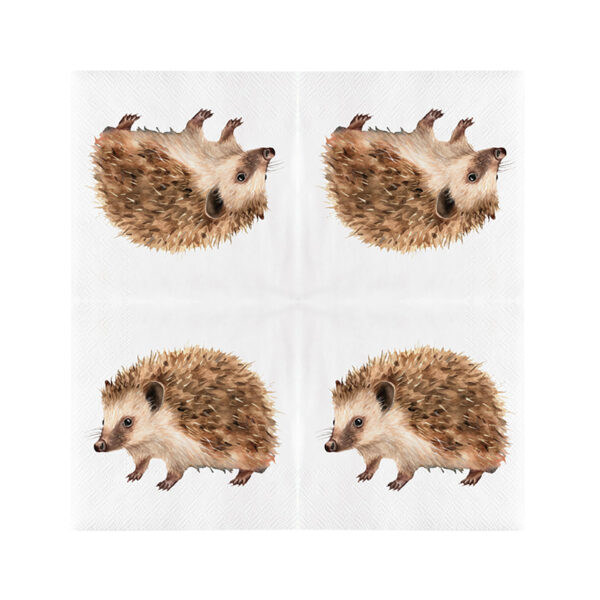Esschert Design Papieren servetten egel 33 x 33 cm (TP426 8714982286490) - 01