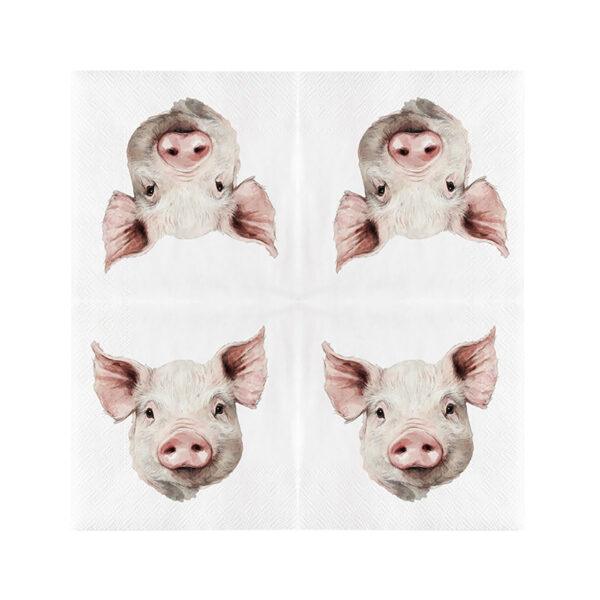 Esschert Design Papieren servetten varken 33 x 33 cm (TP429 8714982286520) - 01