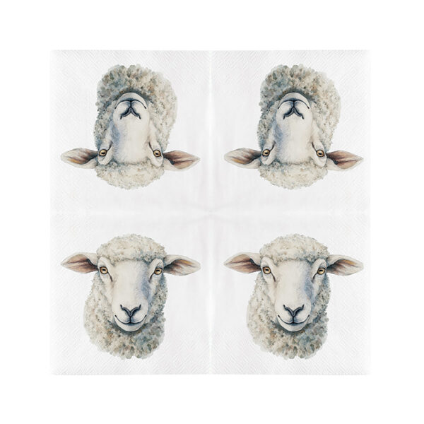 Esschert Design Papieren servetten schaap 33 x 33 cm (TP430 8714982286537) - 01