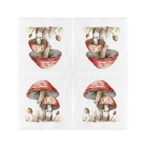 Esschert Design Papieren servetten vliegenzwam 33 x 33 cm (TP432 8714982286551) - 01