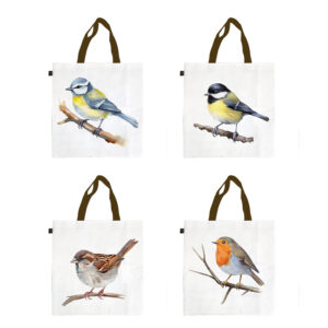 Esschert Design Boodschappentas aquarel  vogel keuze (TP433 8714982286568) - 01