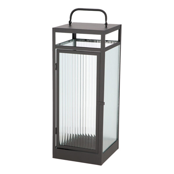 Esschert Design Lantaarn ribbelglas L (WL102 8714982286094) - 01
