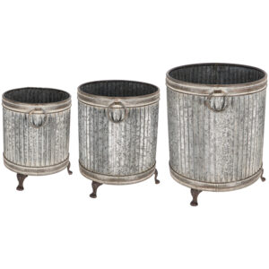Esschert Design Plantenbak met voeten rond set/3 (OZ80 8714982297595) - 01