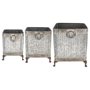 Esschert Design Plantenbak met voeten vierk. set/3 (OZ81 8714982297632) - 01